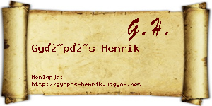 Gyöpös Henrik névjegykártya